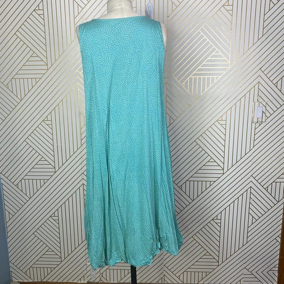 Marimekko Kissi Sleeveless Polka Dot Tank Dress Turquoise Size US Small - Picture 9 of 12